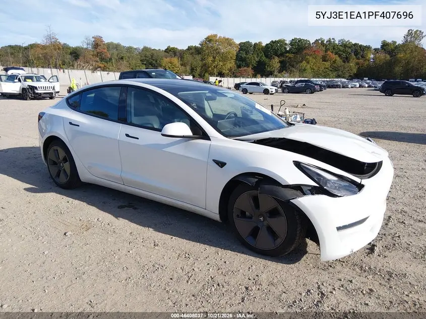 TESLA MODEL 3 2023, VIN 5YJ3E1EA1PF407696