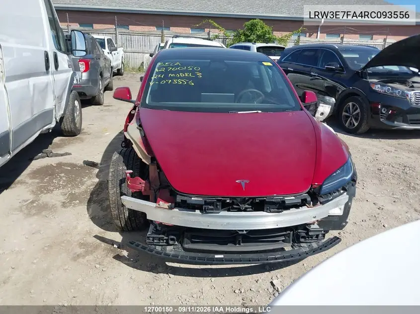 2024 TESLA MODEL 3 VIN LRW3E7FA4RC093556 — фото 13