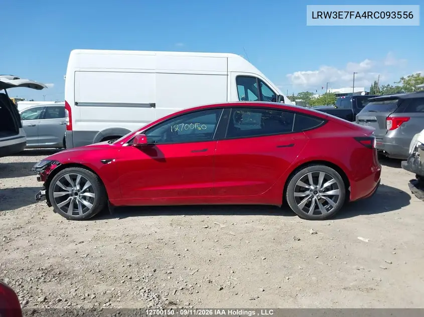 2024 TESLA MODEL 3 VIN LRW3E7FA4RC093556 — фото 15