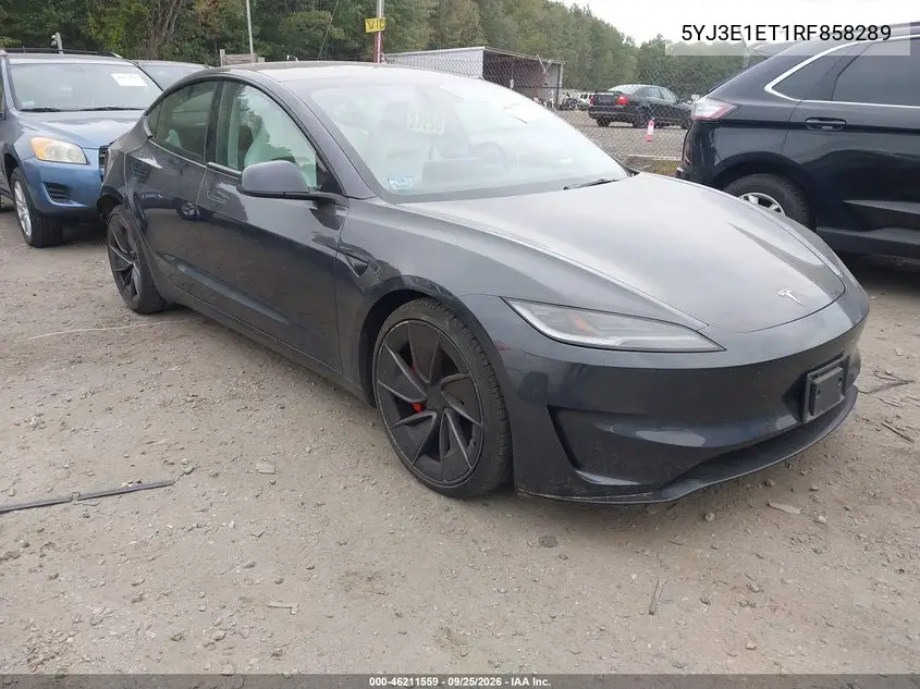 TESLA MODEL 3 2024, VIN 5YJ3E1ET1RF858289