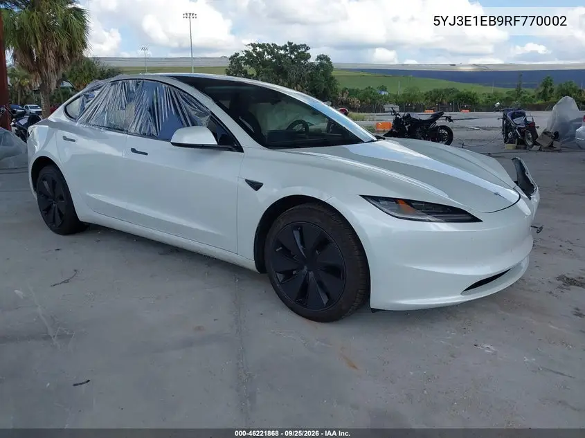 TESLA MODEL 3 2024, VIN 5YJ3E1EB9RF770002