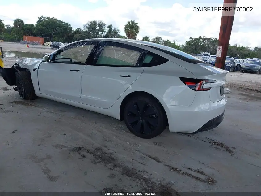2024 TESLA MODEL 3 VIN 5YJ3E1EB9RF770002 — фото 3