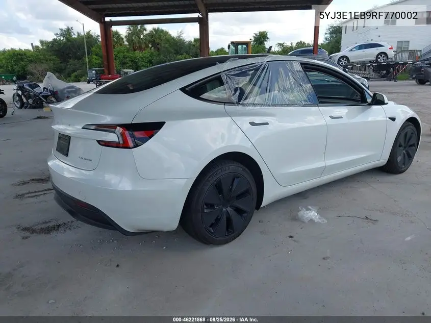 2024 TESLA MODEL 3 VIN 5YJ3E1EB9RF770002 — фото 4