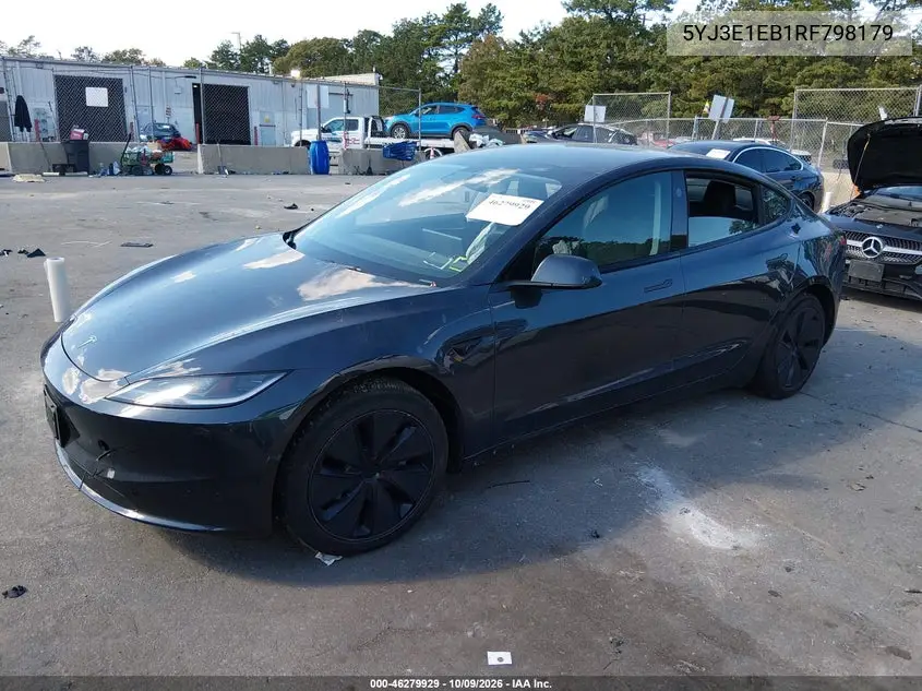 2024 TESLA MODEL 3 VIN 5YJ3E1EB1RF798179 — фото 2