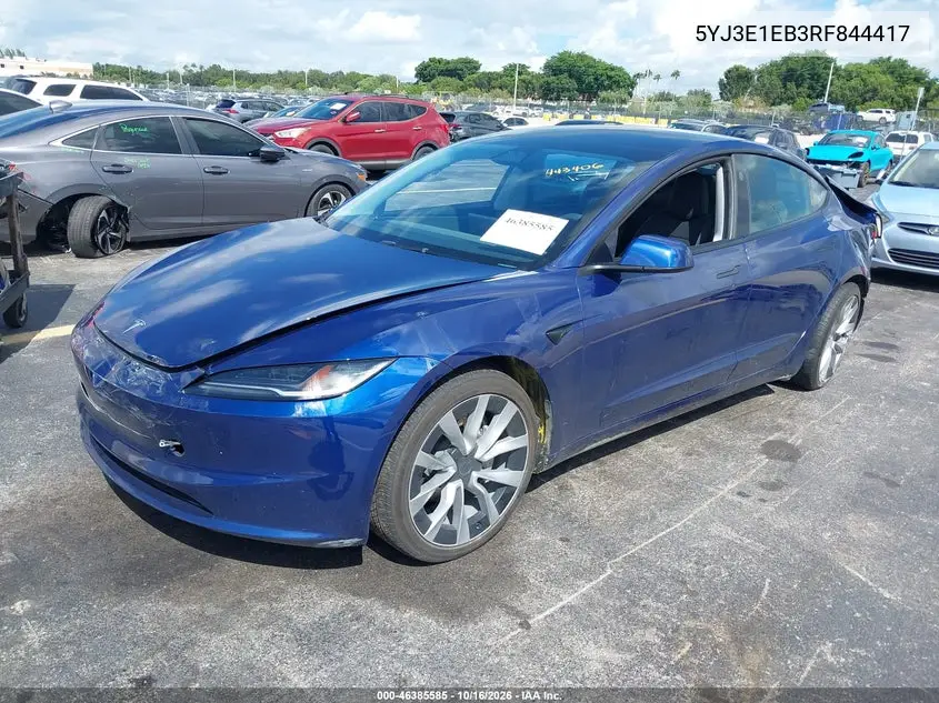 2024 TESLA MODEL 3 VIN 5YJ3E1EB3RF844417 — фото 2
