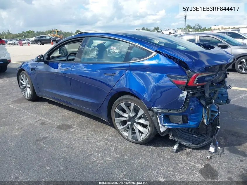2024 TESLA MODEL 3 VIN 5YJ3E1EB3RF844417 — фото 3