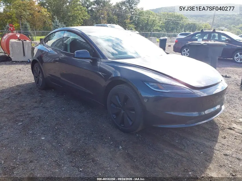 TESLA MODEL 3 2025, VIN 5YJ3E1EA7SF040277