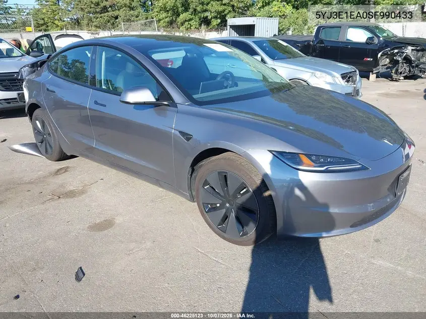 TESLA MODEL 3 2025, VIN 5YJ3E1EA0SF990433