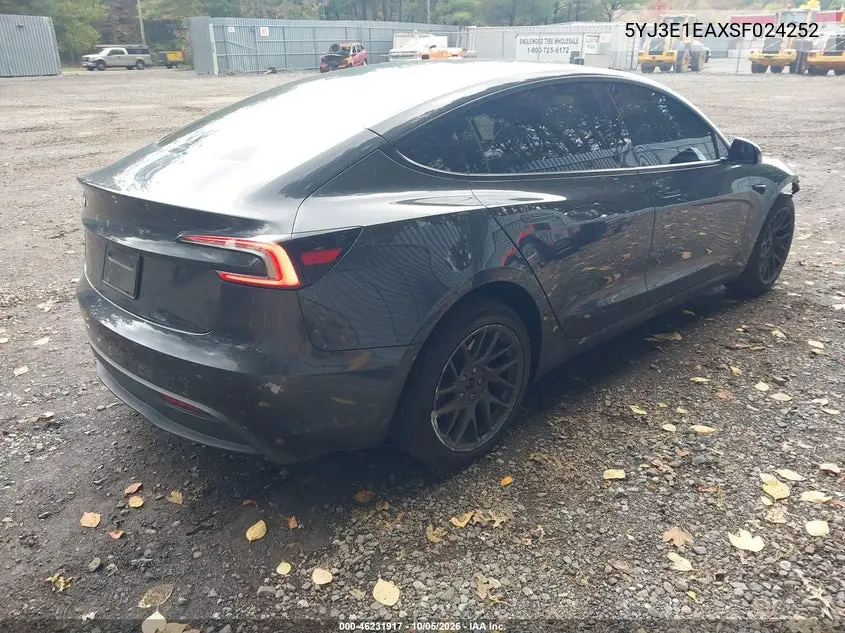 2025 TESLA MODEL 3 VIN 5YJ3E1EAXSF024252 — фото 4
