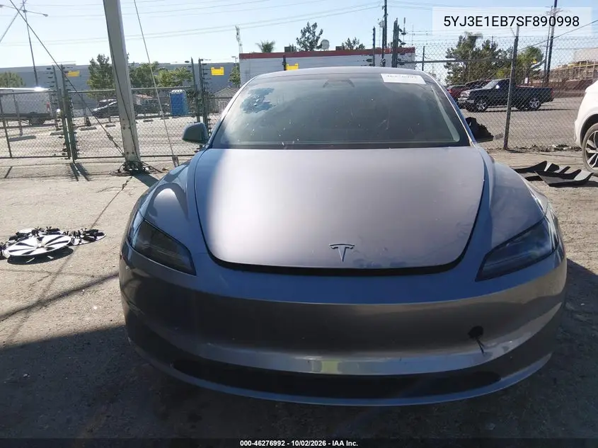 2025 TESLA MODEL 3 VIN 5YJ3E1EB7SF890998 — фото 11
