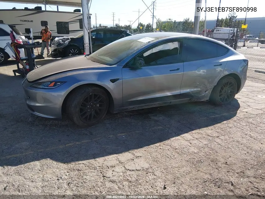 2025 TESLA MODEL 3 VIN 5YJ3E1EB7SF890998 — фото 13