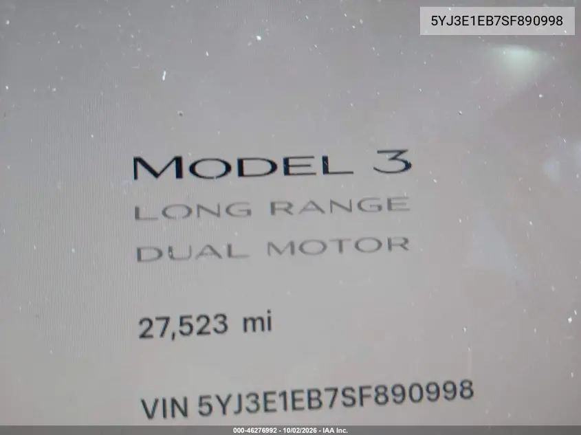 2025 TESLA MODEL 3 VIN 5YJ3E1EB7SF890998 — фото 14