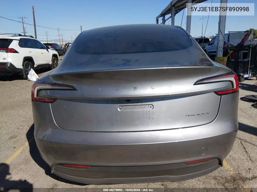2025 TESLA MODEL 3 VIN 5YJ3E1EB7SF890998 — фото 15