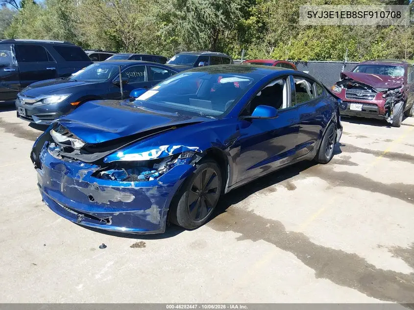 2025 TESLA MODEL 3 VIN 5YJ3E1EB8SF910708 — фото 2