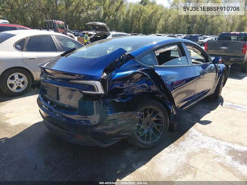 2025 TESLA MODEL 3 VIN 5YJ3E1EB8SF910708 — фото 4