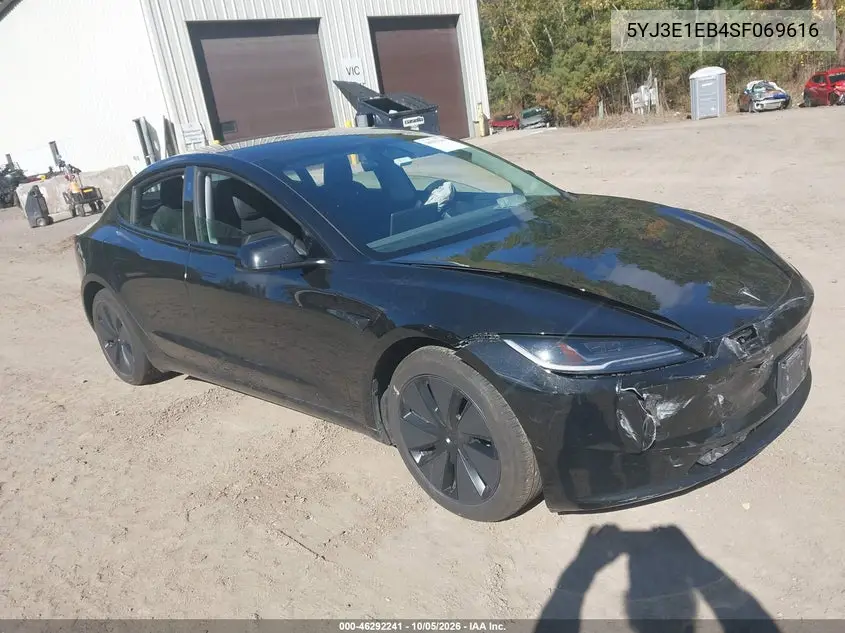 TESLA MODEL 3 2025, VIN 5YJ3E1EB4SF069616