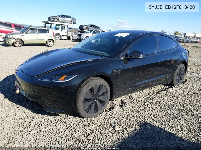 2025 TESLA MODEL 3 VIN 5YJ3E1EB1SF018428 — фото 2
