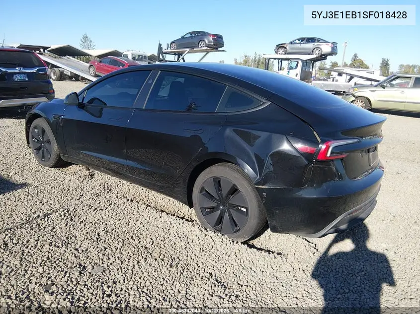2025 TESLA MODEL 3 VIN 5YJ3E1EB1SF018428 — фото 3