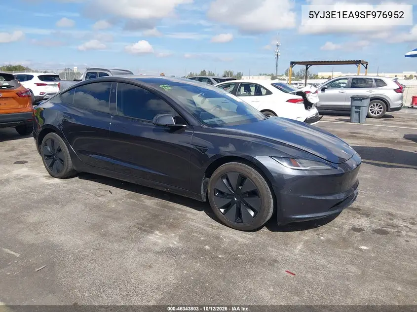 TESLA MODEL 3 2025, VIN 5YJ3E1EA9SF976952