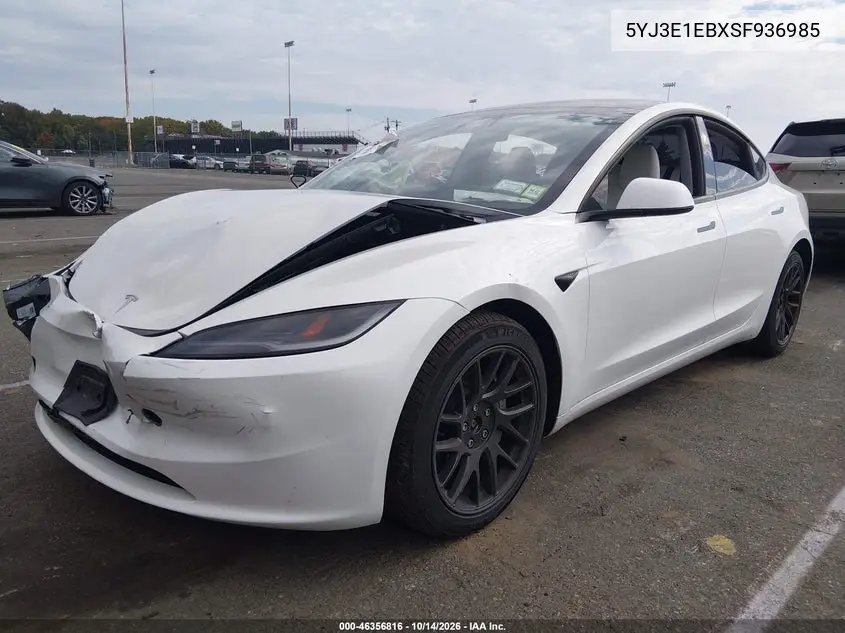 2025 TESLA MODEL 3 VIN 5YJ3E1EBXSF936985 — фото 2