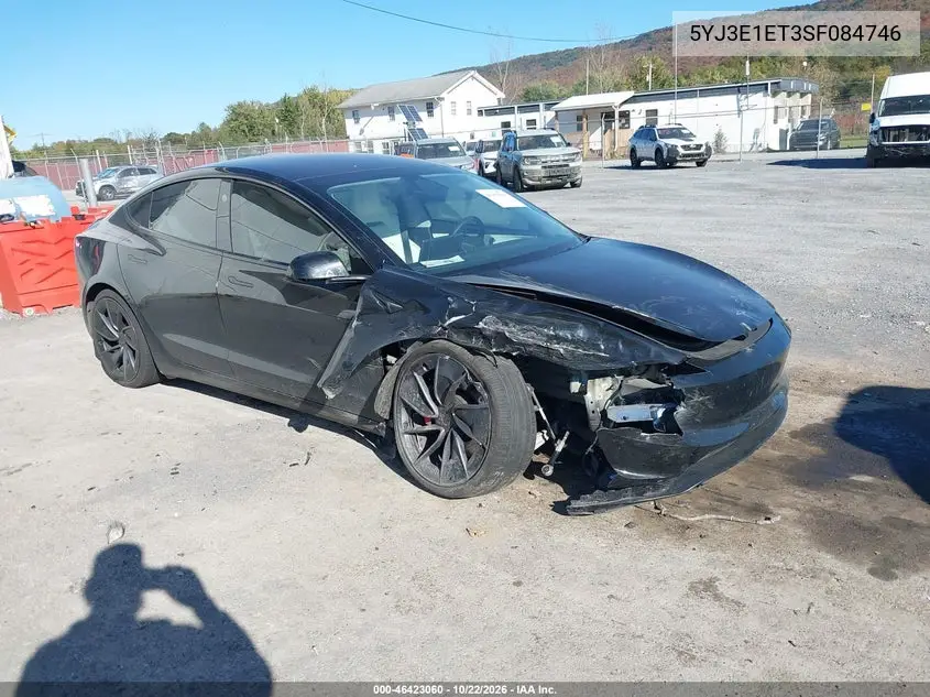TESLA MODEL 3 2025, VIN 5YJ3E1ET3SF084746