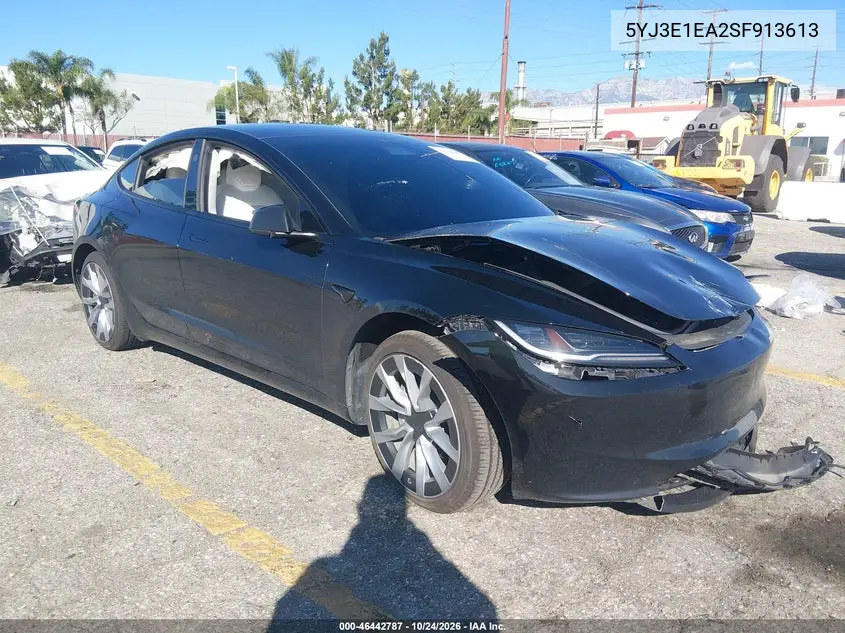 TESLA MODEL 3 2025, VIN 5YJ3E1EA2SF913613