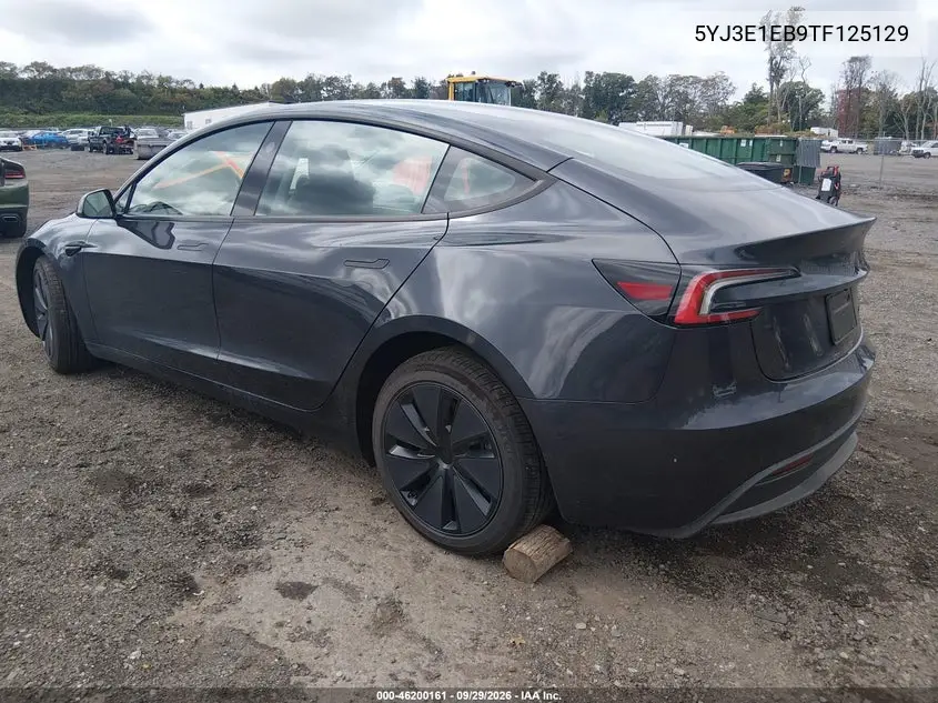 2026 TESLA MODEL 3 VIN 5YJ3E1EB9TF125129 — фото 3