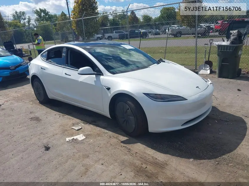 TESLA MODEL 3 2026, VIN 5YJ3E1EA1TF156706