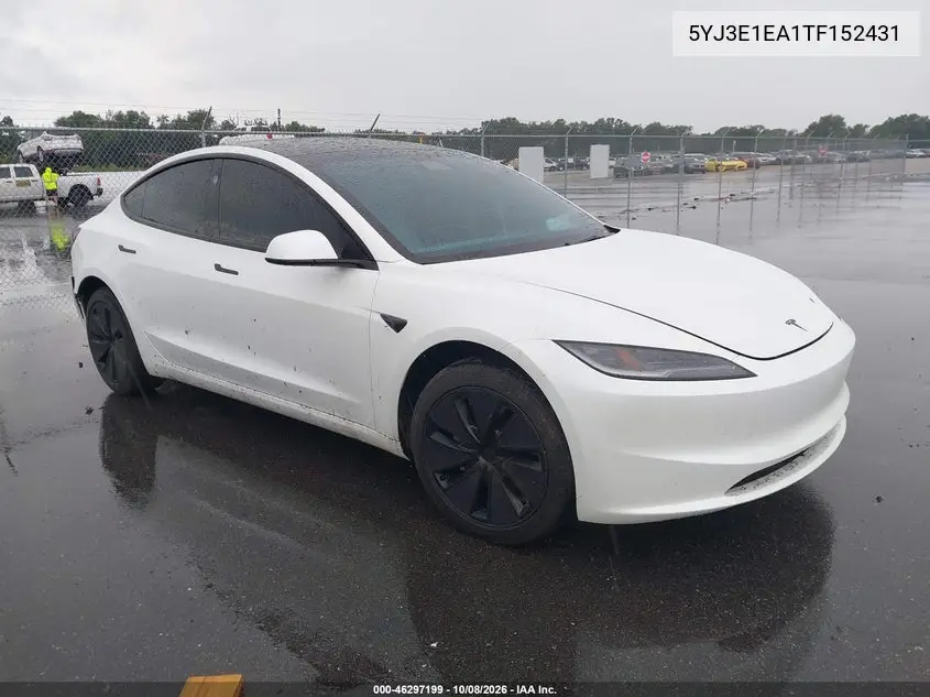 TESLA MODEL 3 2026, VIN 5YJ3E1EA1TF152431