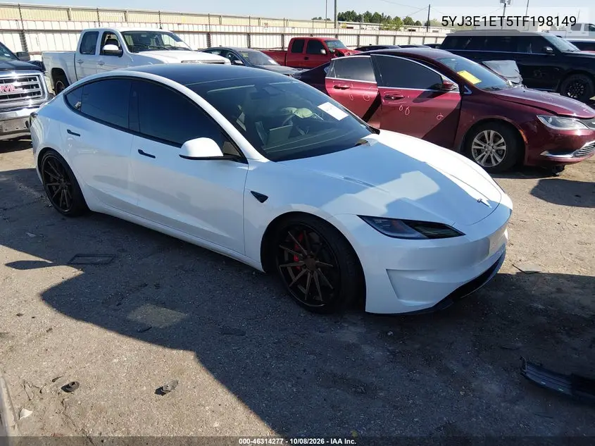 TESLA MODEL 3 2026, VIN 5YJ3E1ET5TF198149
