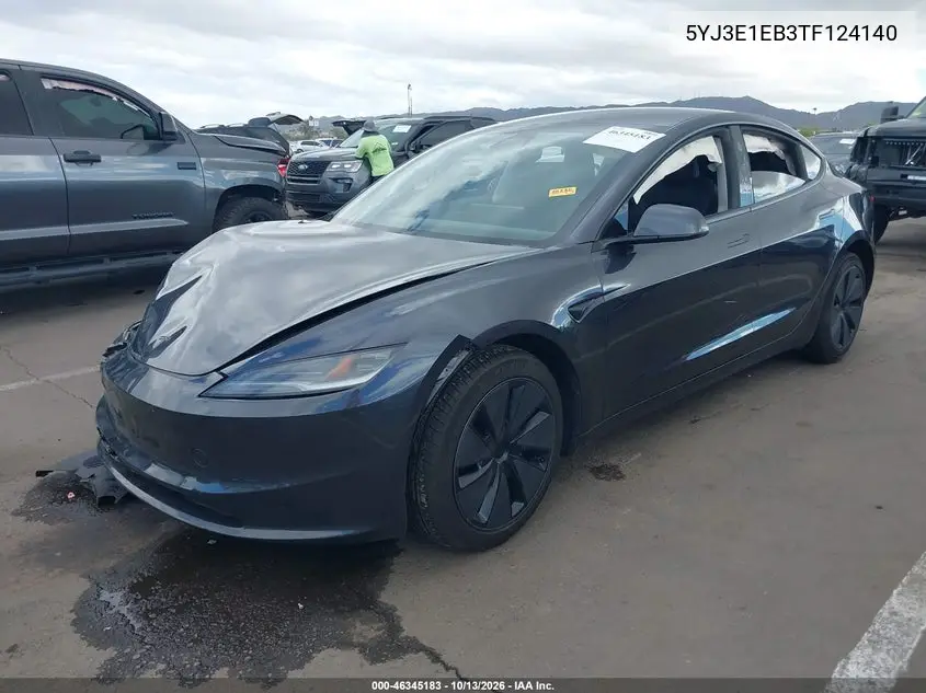 2026 TESLA MODEL 3 VIN 5YJ3E1EB3TF124140 — фото 2