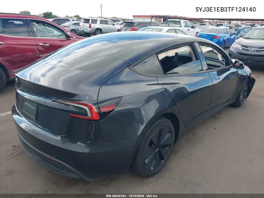2026 TESLA MODEL 3 VIN 5YJ3E1EB3TF124140 — фото 4