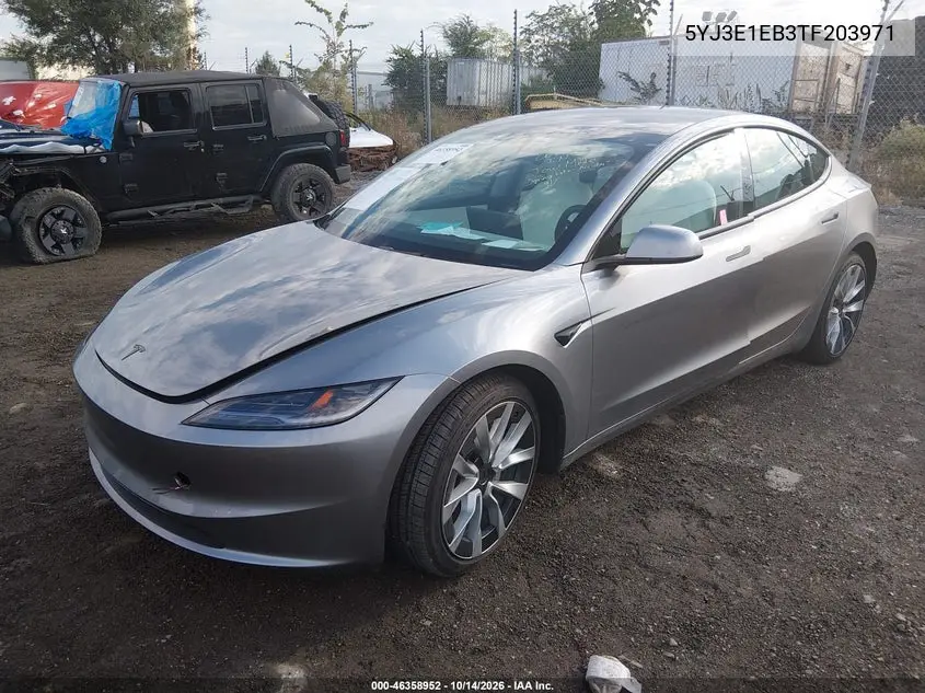 2026 TESLA MODEL 3 VIN 5YJ3E1EB3TF203971 — фото 2