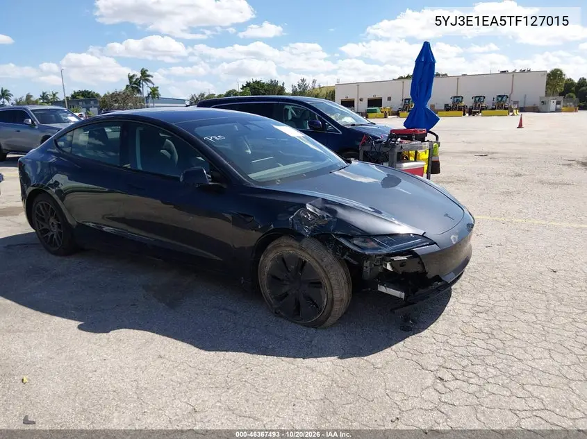 TESLA MODEL 3 2026, VIN 5YJ3E1EA5TF127015
