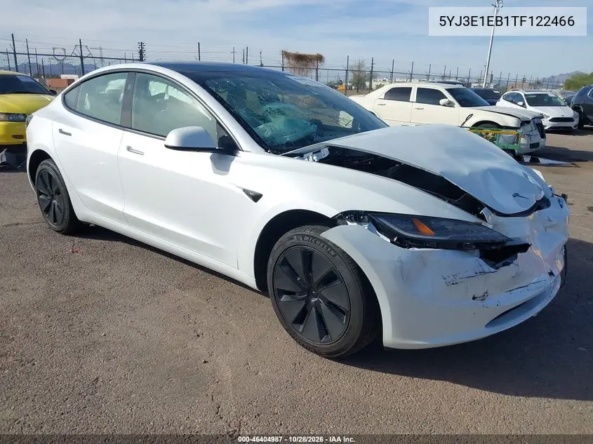 TESLA MODEL 3 2026, VIN 5YJ3E1EB1TF122466