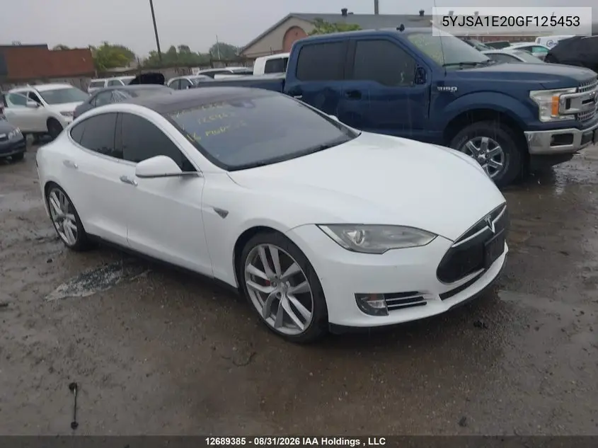 TESLA MODEL S 2016, VIN 5YJSA1E20GF125453
