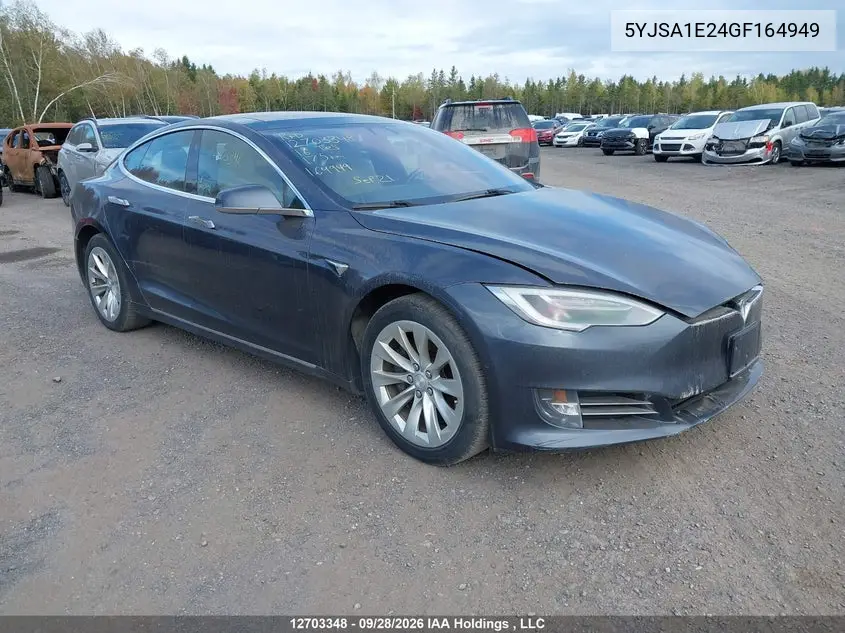 TESLA MODEL S 2016, VIN 5YJSA1E24GF164949