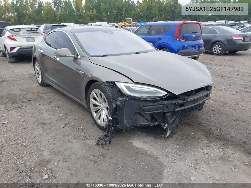 TESLA MODEL S 2016, VIN 5YJSA1E25GF147982