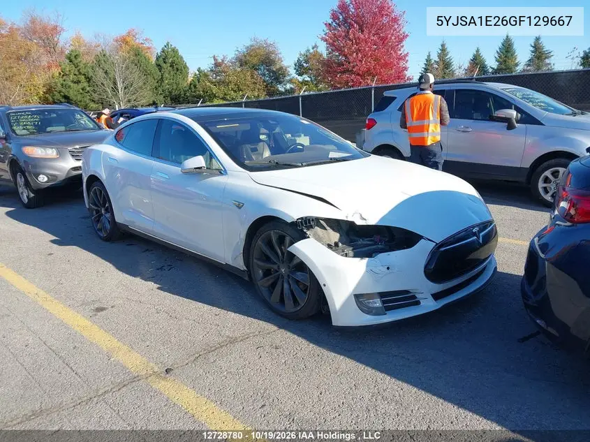 TESLA MODEL S 2016, VIN 5YJSA1E26GF129667