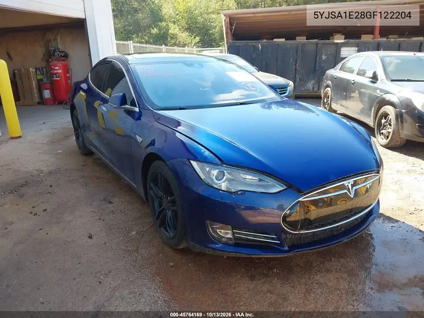 TESLA MODEL S 2016, VIN 5YJSA1E28GF122204