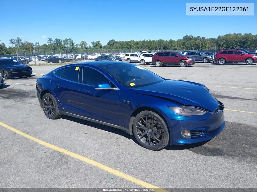 TESLA MODEL S 2016, VIN 5YJSA1E22GF122361