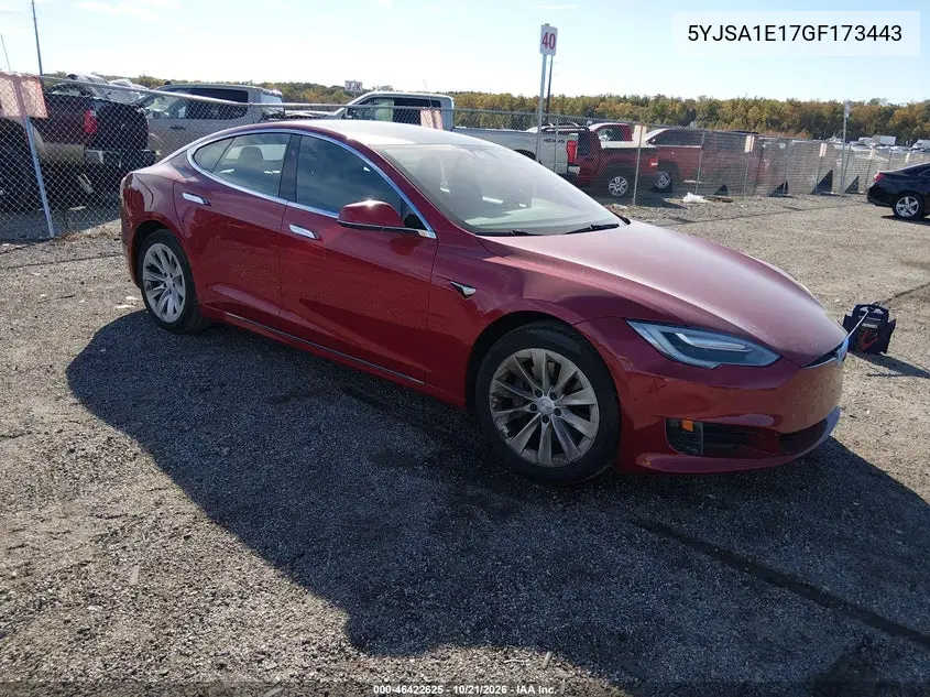 TESLA MODEL S 2016, VIN 5YJSA1E17GF173443