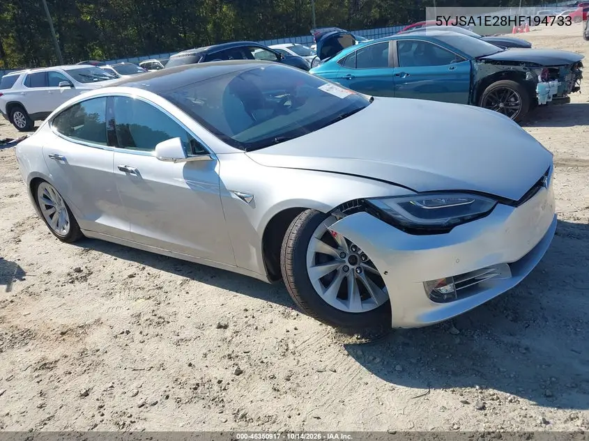 TESLA MODEL S 2017, VIN 5YJSA1E28HF194733