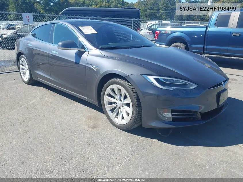 TESLA MODEL S 2017, VIN 5YJSA1E22HF198499