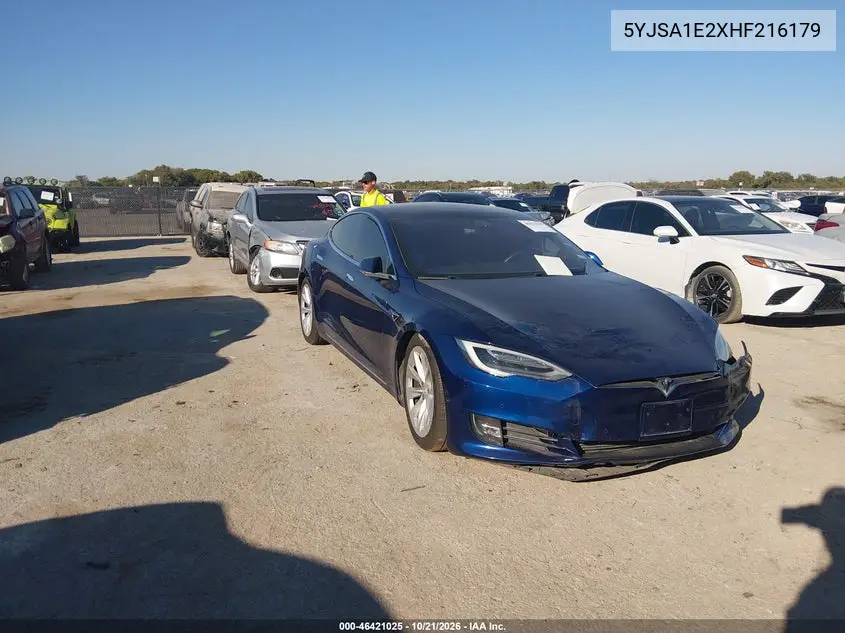 TESLA MODEL S 2017, VIN 5YJSA1E2XHF216179