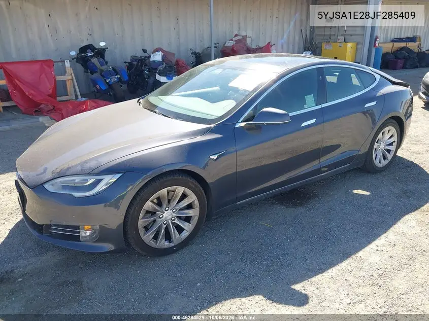 2018 TESLA MODEL S VIN 5YJSA1E28JF285409 — фото 2