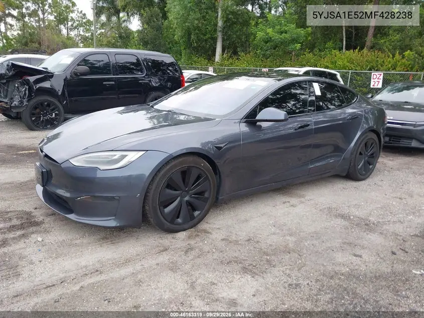 2021 TESLA MODEL S VIN 5YJSA1E52MF428238 — фото 2