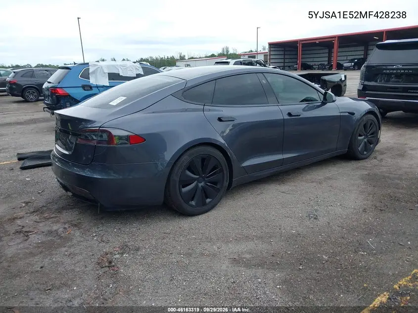 2021 TESLA MODEL S VIN 5YJSA1E52MF428238 — фото 4