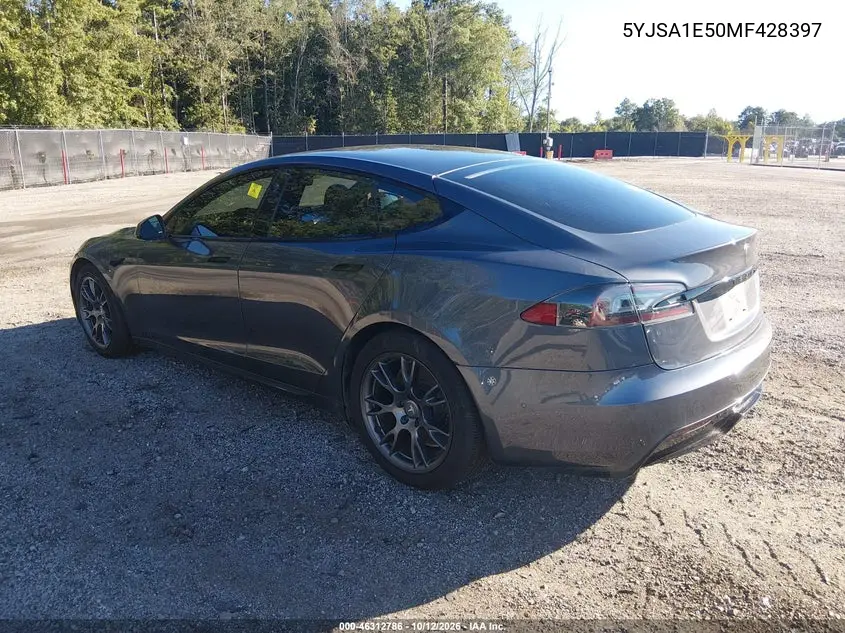 2021 TESLA MODEL S VIN 5YJSA1E50MF428397 — фото 3