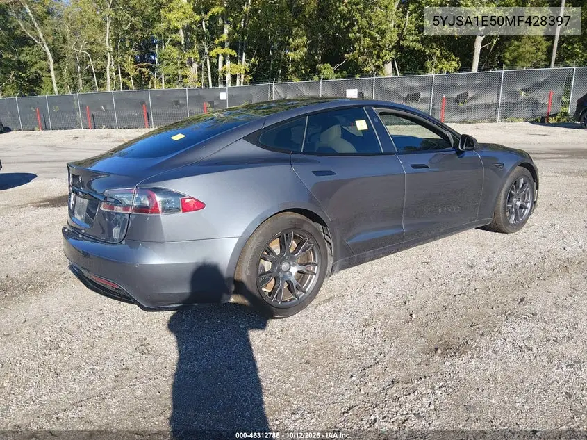 2021 TESLA MODEL S VIN 5YJSA1E50MF428397 — фото 4